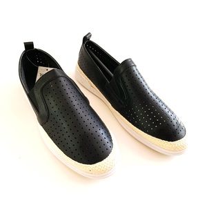 Wanted black perforated espadrilles